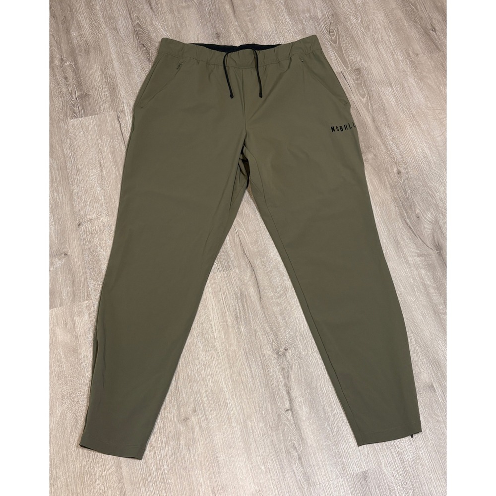 NOBULL Lightweight Textured Training Pants Olive Green Mens Large Joggers